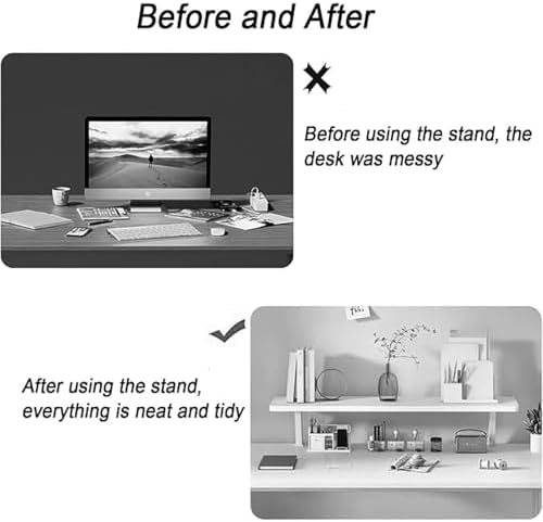 Clamp On Desk Organizer Shelf White Floating Desk Storage Extension - Image 5