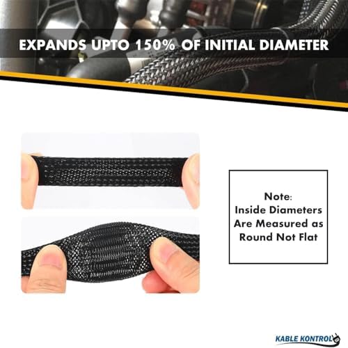 Kable Kontrol PET Expandable Braided Sleeving 3” Inch 50’ Ft - Red - Image 3