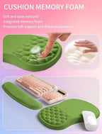 Hokafenle 2in1 Combination, Wave Keyboard Wrist Rest and Ergonomic Curvature Mouse Pad Wrist Support for Relieve Wrist Pain, Filled with Soft Cushion Memory Foam, Dill Green - Image 4