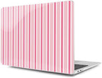 MEEgoodo for MacBook Air 13.3 inch Case 2021 2020 2019 2018 A2337 M1 A2179 A1932, Laptop Shell for MacBook Air M1 with Keyboard Webcam Cover & Trackpad Film & Type C Adapter, Light Pink&White Stripes by MEEgoodo