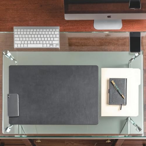 Dacasso Black Leather 34" x 20" Desk Mat Without Rails - Image 3