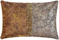 The HomeCentric Pack of 2 Decorative Lumbar Pillow Cover Rust & Gold, 12"x20" (30x50 cm) Velvet Gold Foil, Sequins Embroidered, Handmade Oblong Pillow Cover Abstract Modern - Shimmering Corrosion by TheHomeCentric
