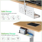 KEEGH 16 in Under Desk Cable Management Tray, Metal Cord Organizer, 2 Pack - Image 4