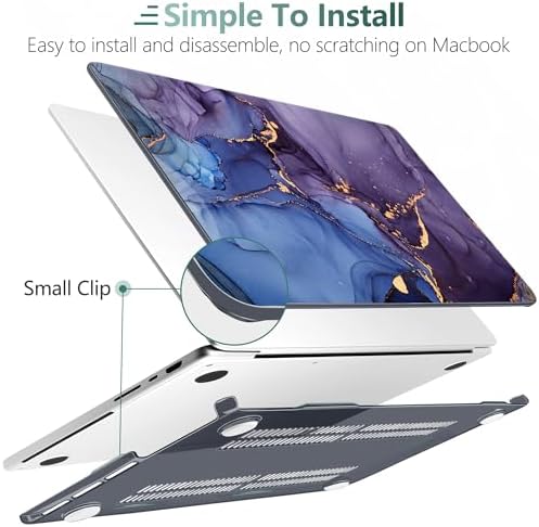 DONGKE Compatible with MacBook Pro 16 Inch Case (2026-2021 Release, M5 M4 M3 M2 M1 Pro/Max Chip), Plastic Hard Shell Cover with Keyboard Cover & Screen Protector for MacBook Pro 16", Abstract Marble - Image 6