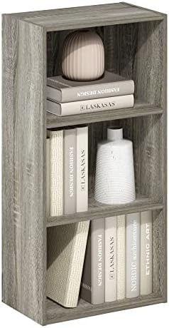 Furinno LUDER 3-Tier Book Shelf, Open Shelves Bookshelf, French Oak by Furinno-FitsYourSpaceFitsYourBudget