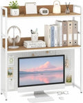 POWERSTONE 2-Tier Desktop Bookshelf for Monitors up to 32", White by POWERSTONE%C2%AE