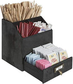 American Metalcraft PWBC8 Poplar Wood Caddy with Drawer, Black, 6 5/8-Inches - Image 6