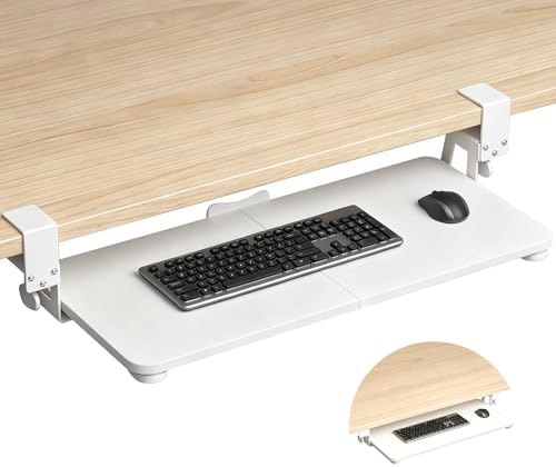 XINLEI Keyboard Tray Under Desk Large C-Clamp 25.6" x 11.8" Board by XINLEI