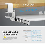 Keyboard Tray Under Desk Pull Out with Extra Sturdy C Clamp Mount System - Image 4