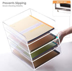 Acrylic Paper Organizer Letter Tray, Stackable Desk Organizer, 4-Tier - Image 6