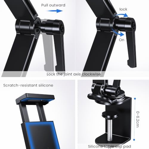 CreaDream Tablet Stand Holder, Aluminum Extendable iPad Arm Mount for Desk - Image 4