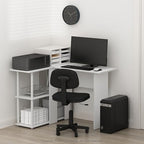 Furinno Abbott L-Shape Desk with Bookshelf, 41.14 (W) x 28.94 (H) x 34.45 (D) inches, White/White - Image 2