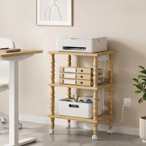 HOOBRO 3-Tier Printer Stand Solid Wood Legs - Image 3