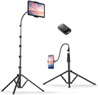 Weilisi Heavy Duty Tablet Tripod Stand 82” Tall, Floor Stand with Remote and Adjustable Gooseneck for Watching/Stream/Recording, Tripod for iPad Pro 12.9”/Kindle/iPhone, and All 4.5-13” Tablet/Phone by Weilisi