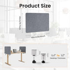 2-Pack Felt Desk Dividers, Clamp-On Panels, 16 x 24 Inch, Light Gray - Image 2