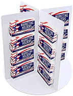 Marketing Holders Rotating Business Card Holder 32 Pockets for 3.5" x 2" Contact Info Cards Clear Acrylic Slots on White PVC Display - Image 3