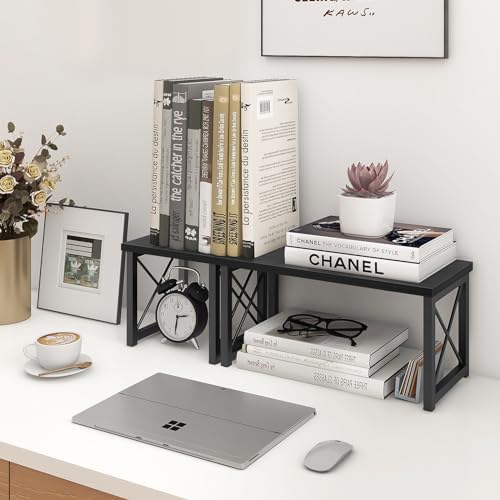 ELITEROO Wood Desktop Shelf, Freestanding Small Bookshelf Organizers - Image 7