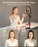 Desk Ring Light with Stand for Computer, Desk Light for Video Recording - Image 2
