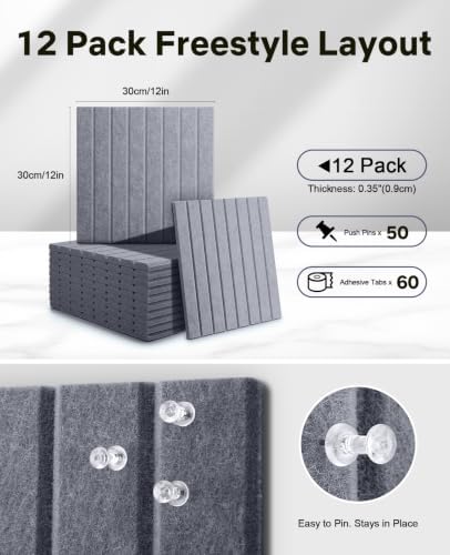 48" x 36" Large Cork Bulletin Board Tiles, Peel and Stick Felt Wall Panels for Vision, Message Center, Picture and Prayer Board for Office, Dorm, Room and Desk Decor(Soft Gray) - Image 2