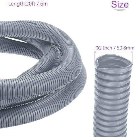 DMiotech 20ft Wire Loom Split Tubing 2 Inch(50.8mm) ID Gray - Image 3