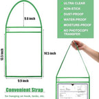 Geyee 50 Pack Job Ticket Holders Work Order Plastic Sleeves,Green - Image 2