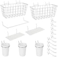 Pegboard Organizer Accessories 18 Pack, Peg Board Hooks Assortment (White) by GCORE