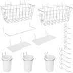 Pegboard Organizer Accessories 18 Pack, Peg Board Hooks Assortment (White) by GCORE