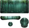 Mystic Forest Desk Mat Set Green Fog Woodland Mouse Pad with Wrist Rest 4in1 Desk Mat for Desktop Ergonomic Computer Desk Arm Wrist Anti-Slip Computer Ergonomic Mouse Pad Home Office Gaming by Unknown