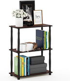 Furinno Turn-N-Tube 3-Tier Compact Multipurpose Shelf Display Rack with Classic Tube, Dark Cherry/Black by Furinno-FitsYourSpaceFitsYourBudget