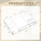 Briwooody 2 Pcs Clear Acrylic Desk Drawer Organizer 12 x 8 x 1.77 Inch Drawer Organizer Trays with 6 Compartments Desk Accessories for Office Makeup Silverware Bathroom - Image 2