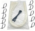 36 Inch Heavy Duty White Zip Ties 50 Pack, Industrial Nylon Cable Ties Extra Long Self-Locking Wire Ties for Automotive, Home, Garden & Electrical Use + 10 Bonus 8 Inch Black Releasable Zip Ties by Unknown
