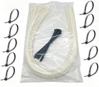 36 Inch Heavy Duty White Zip Ties 50 Pack, Industrial Nylon Cable Ties Extra Long Self-Locking Wire Ties for Automotive, Home, Garden & Electrical Use + 10 Bonus 8 Inch Black Releasable Zip Ties by Unknown