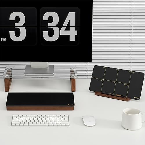 Yeoux Office Essential - Desktop Black Glass Whiteboard and Calendar Combination - Image 3