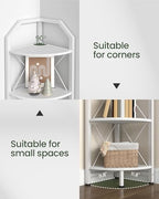CHOEZON 6-Tier Industrial Corner Shelf, 71.2" Corner Storage Stand, Plant Stand Display Shelf, Corner Bookcase for Bedroom, Living Room, Home Office, White TCJ11WB - Image 3