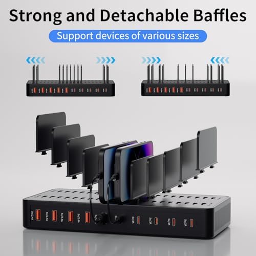 60W Charging Station for Multiple Devices, 10-Port USB Fast Charger - Image 6