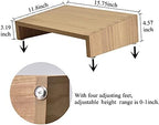 KIRIGEN Adjustable Wooden Under Desk Footrest, Office Foot Stool, Natural - Image 6