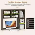 BECOMFORT Desk Hutch with 7 Cubes, Up to 27" Computer Monitor College Dorm - Image 5