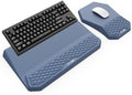 3-in-1 Ergonomic Keyboard Stand with Wrist Rest & Mouse Pad Set, Blue by abcmat