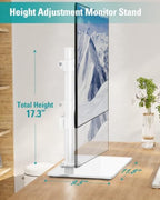 MOUNT PRO Single Monitor Stand Fits Max 32 inch Screen, Free-Standing Computer Desk Stand, Display Mount with Height Adjustable, Swivel, Tilt, Rotation, VESA Monitor Stand 100x100, White - Image 2