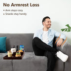Sofa Insert Tray for Middle Seat,Bamboo Couch Table with 2 Cup Holders,Fits Armless Sofa & Sectionals,Fold-Flat Tray for Drinks,Snacks & Remotes,Brown - Image 6