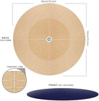 CENNBIE 30 Inch Cork Leather Round Table Cover Mat (Blue) - Image 2
