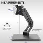 VIVO Premium Single 17 to 32 inch VESA Monitor and Touch Screen Desk Stand with Rotating Base, Freestanding Pneumatic Height Adjustable Arm, 12 inch Maximum Screen Height, Black, STAND-V001R - Image 6