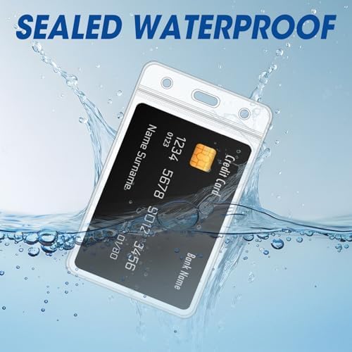 400 Pcs Vertical Badge Holders, Waterproof ID Badge Holder, Clear ID Card Holder with Resealable Zip for Proximity Cards, RFID, Credit Cards - Image 5