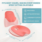 FLORICH Seat Cushion Lumbar Support Pillow for Office Chair, Car Lower Back Support, Ergonomic Desk Chair Pillow for Butt and Back Support of Memory Foam Seat Pad(Blue Pink) - Image 6