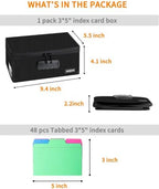 JUNDUN Index Card Holder with 48 Pieces 3x5 Inch Index Card Dividers - Image 2