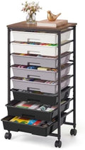 VASAGLE Rolling Cart with Drawers, Craft Organizers and Storage, Black by VASAGLEbySONGMICSHOME
