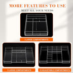 Briwooody Clear Acrylic Drawer Organizer Expandable,10 Compartments,Medium - Image 4