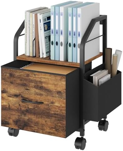 MAHANCRIS Small File Cabinet, Rolling Filing Cabinet for Under Desk by MAHANCRIS