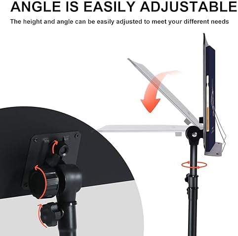 AODSK Sheet Music Stand,5 in 1 Dual-Use Folding Sheet Music Stand & Desktop Book Stand with Portable Carrying Bag & Music Sheet Clip Holder & Sheet Music Book(Black) (AS-M55) - Image 4
