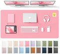 YSAGi Leather Desk Pad Protector, Office Desk Mat, Large Mouse Pad, Non-Slip PU Leather Desk Blotter, Laptop Desk Pad, Waterproof Desk Writing Pad for Office and Home (Pink, 55" x 24") by YSAGi